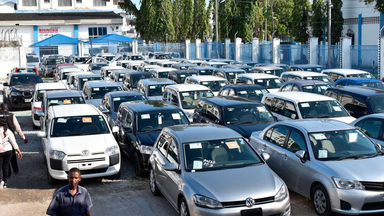 Imported used cars at a Mombasa dealer yard as KRA car import taxes Kenya drive up vehicle prices