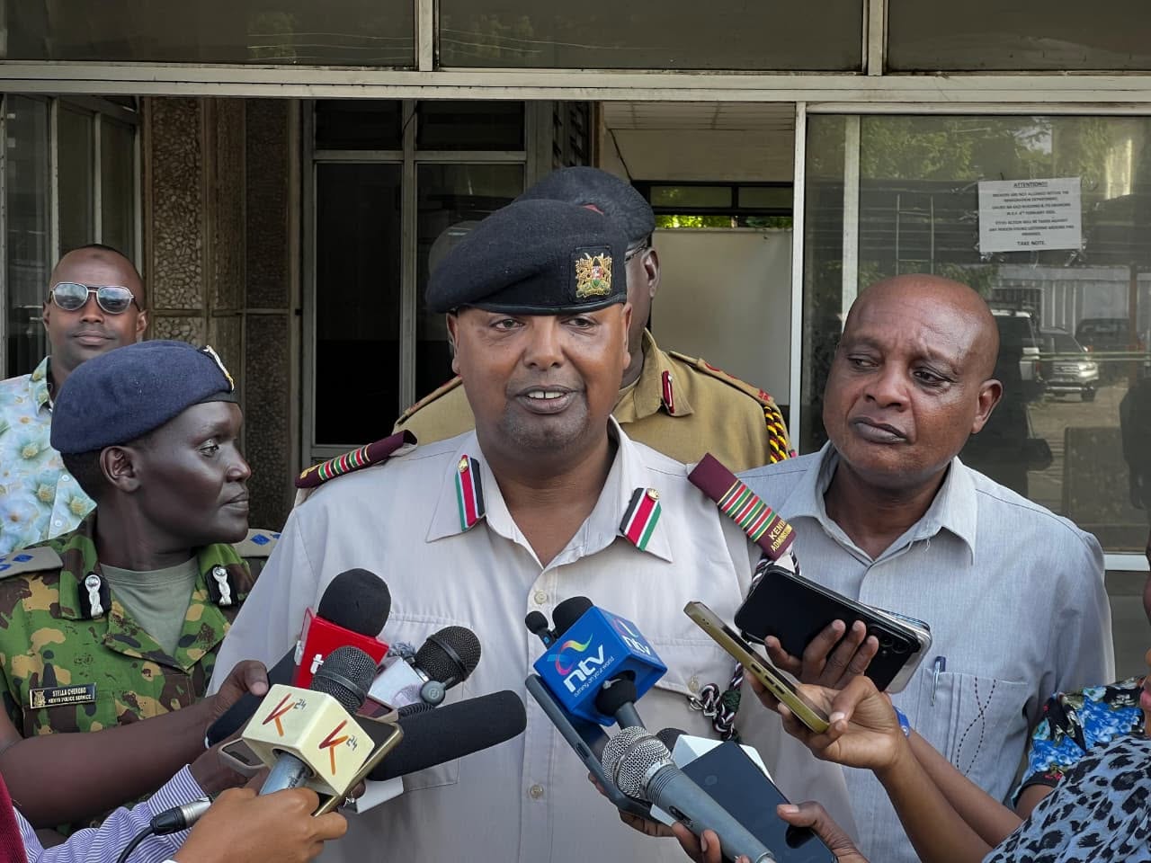 Mombasa genital disappearance claims — County Commissioner Mohamed Noor addresses journalists outside Uhuru na Kazi Building in Mombasa