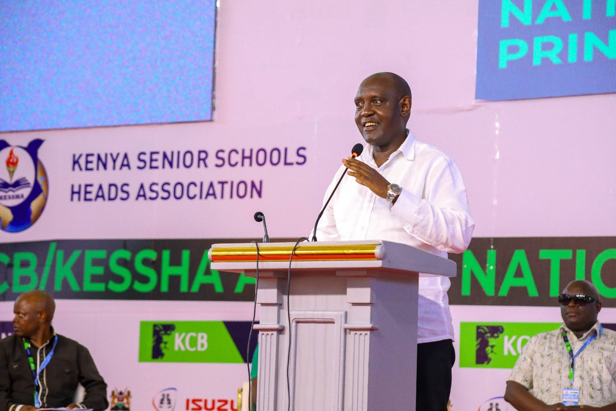 Basic Education PS John Ololtuaa speaking during the 49th Kenya Secondary Schools Heads Association National Conference in Mombasa