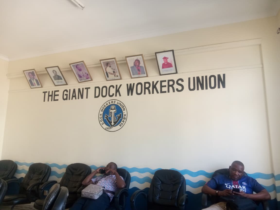 DWU Election Board Chairperson Juma Renson Thoya addresses aspirants during a verification exercise in Mombasa ahead of the August 13 elections.