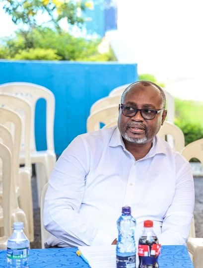 Dock Workers Union election candidate Salim Kumaka during a meeting in Mombasa